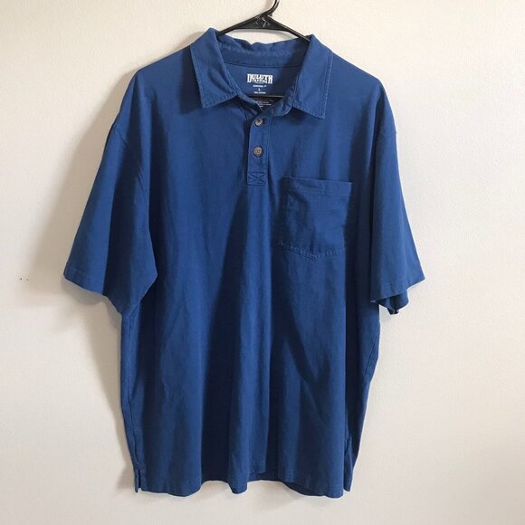 DULUTH TRADING CO Cobalt Blue Longtail T Polo Shirt Size Large - Picture 1 of 5